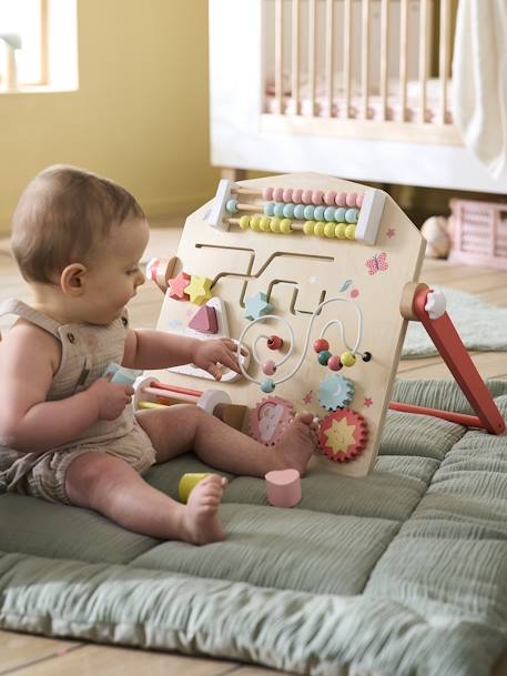 Planche d'activités verticale en bois FSC® beige+multicolore 2 - vertbaudet enfant 