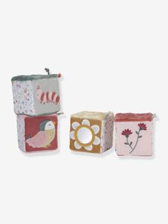 -Lot de 4 cubes doux - Flowers & Butterflies - LITTLE DUTCH