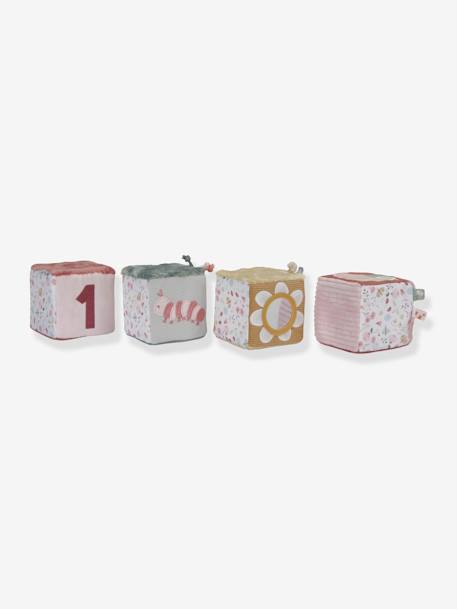 Lot de 4 cubes doux - Flowers & Butterflies - LITTLE DUTCH rose 2 - vertbaudet enfant 