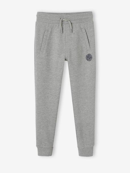 Pantalon jogging Basics garçon en molleton blanc chiné+dark bleu ardoise+gris moyen chiné+marine chiné+noir chiné+vert sapin 11 - vertbaudet enfant 