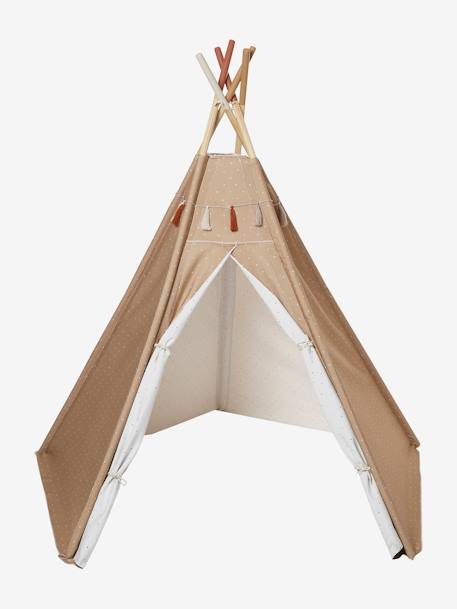 Tipi réversible Géronimo en tissu et bois FSC® caramel+multicolore 9 - vertbaudet enfant 