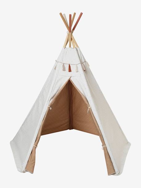 Tipi réversible Géronimo en tissu et bois FSC® caramel+multicolore 8 - vertbaudet enfant 