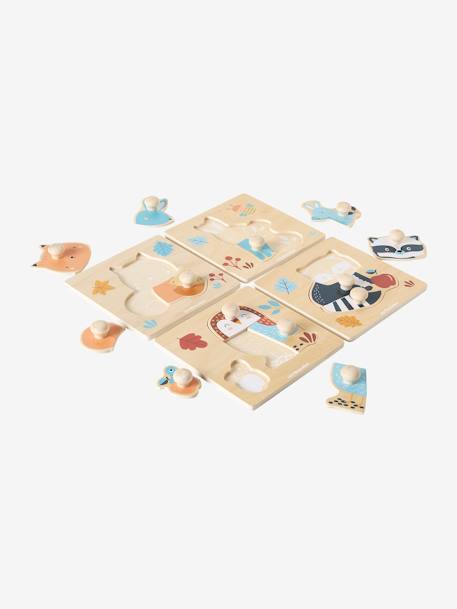 Lot de 4 puzzles boutons LES AMIS DE LA FORÊT en bois FSC® bois 3 - vertbaudet enfant 