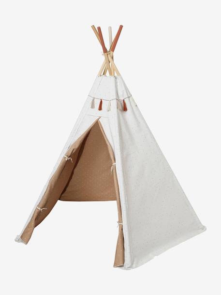 Tipi réversible Géronimo en tissu et bois FSC® caramel+multicolore 2 - vertbaudet enfant 