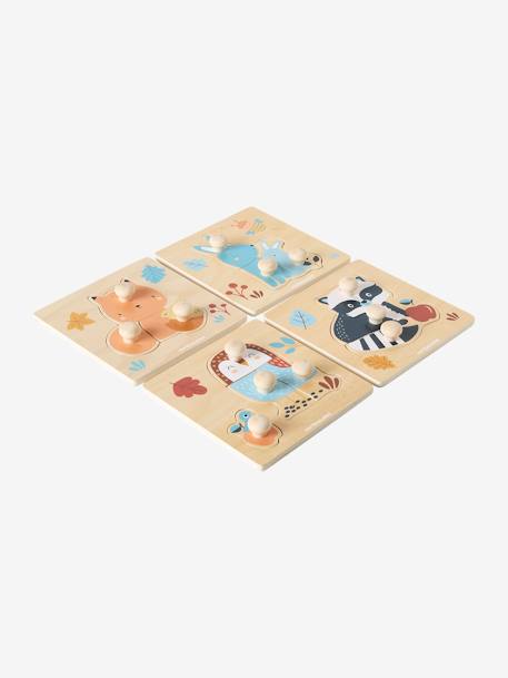 Lot de 4 puzzles boutons LES AMIS DE LA FORÊT en bois FSC® bois 2 - vertbaudet enfant 