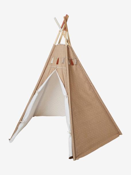 Tipi réversible Géronimo en tissu et bois FSC® caramel+multicolore 5 - vertbaudet enfant 