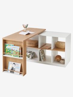 Bureau enfant 100x60x76 cm blanc et naturel - CURTIS