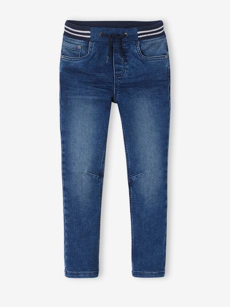 Garçon-Pantalon-Jean droit en molleton effet denim  facile à enfiler garçon