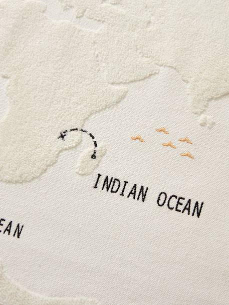 Carte du Monde mappemonde murale tissu écru 4 - vertbaudet enfant 