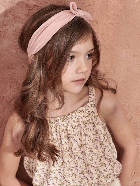 Blouse à bretelles en gaze de coton fille blanc imprimé+corail fluo+écru+sable 11 - vertbaudet enfant 