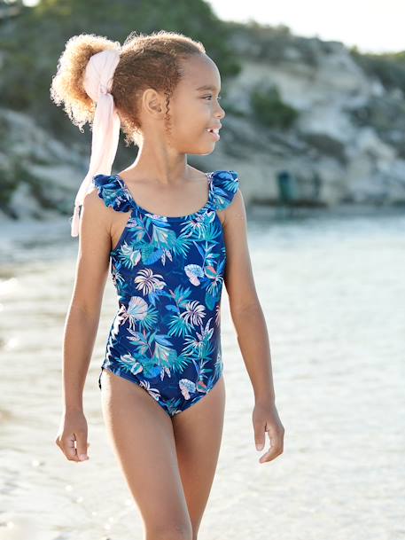 Fille-Maillot de bain 1 pièce imprimé tropical fille