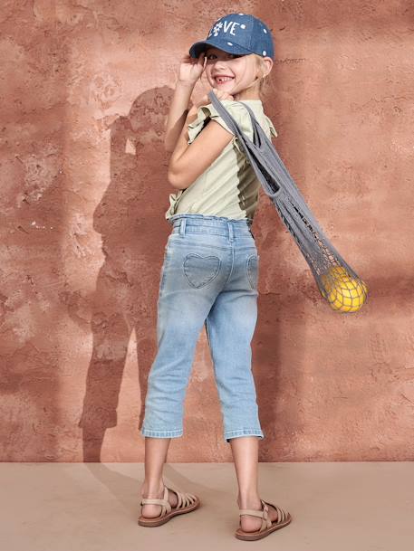 Pantacourt denim à noeud fille double stone+stone 9 - vertbaudet enfant 