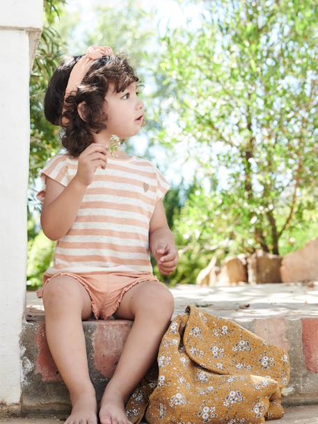 Ensemble bébé short, T-shirt rayé et bandeau  - vertbaudet enfant