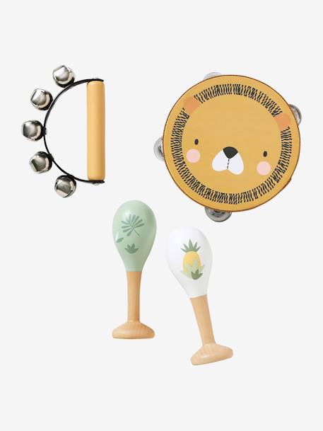 Set 3 instruments : maracas, tambourin, grelots en bois FSC® multicolore+Tanzanie 5 - vertbaudet enfant 