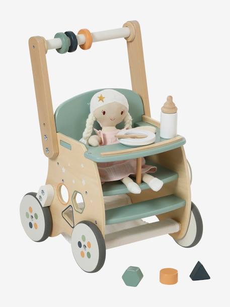 Chariot de marche poussette en bois FSC® vert 2 - vertbaudet enfant 