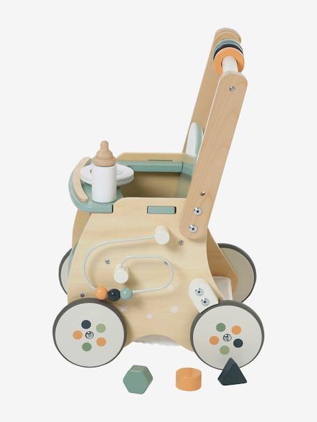 Chariot de marche poussette en bois FSC® vert 6 - vertbaudet enfant 