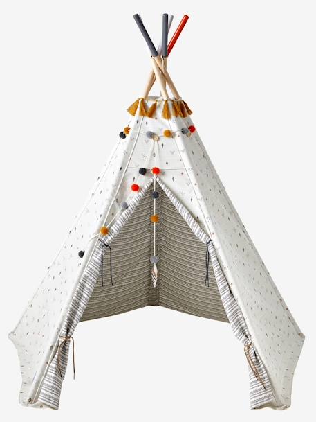 Tipi réversible Géronimo en tissu et bois FSC® caramel+multicolore 20 - vertbaudet enfant 