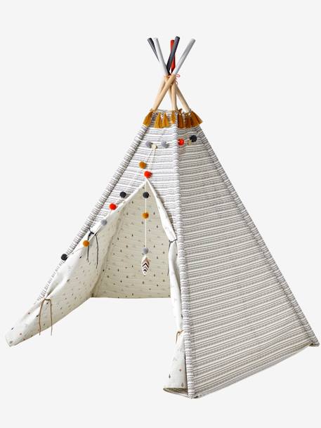 Tipi réversible Géronimo en tissu et bois FSC® caramel+multicolore 11 - vertbaudet enfant 