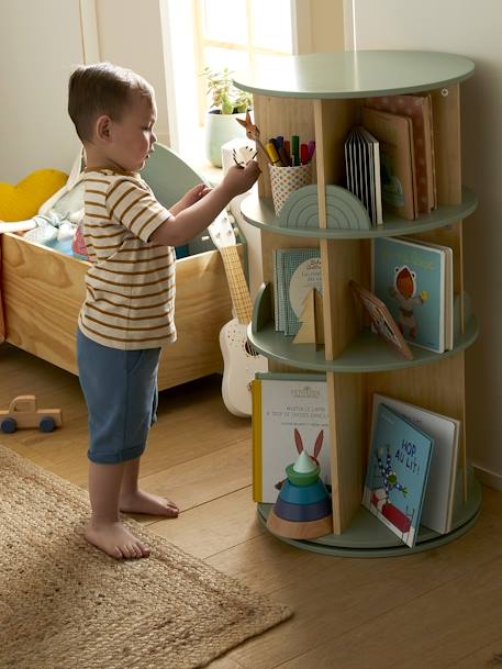 Bibliothèque tournante LIGNE ARC-EN-CIEL vert sauge 4 - vertbaudet enfant 