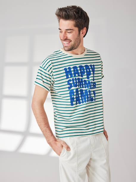 T-shirt mixte adulte capsule famille marin rayé vert 5 - vertbaudet enfant 