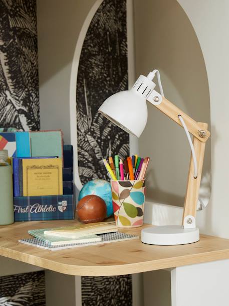 Lampe de bureau bois et métal blanc+rose 3 - vertbaudet enfant 