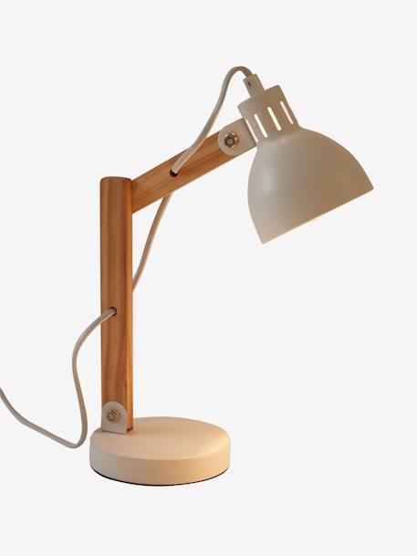 Lampe de bureau bois et métal blanc+rose 2 - vertbaudet enfant 