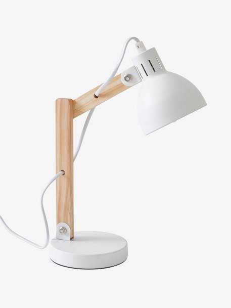 Lampe de bureau bois et métal blanc+rose 1 - vertbaudet enfant 