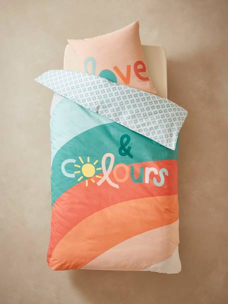 Parure enfant housse de couette + taie d'oreiller BOHO multicolore 2 - vertbaudet enfant 