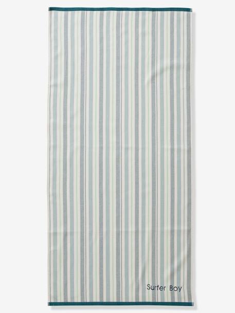 Serviette de plage / de bain fouta personnalisable rayé bleu+rayé rose 1 - vertbaudet enfant 