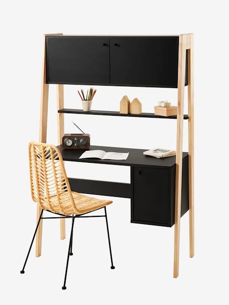 Bureau enfant avec rangements RÉTRO noir 5 - vertbaudet enfant 