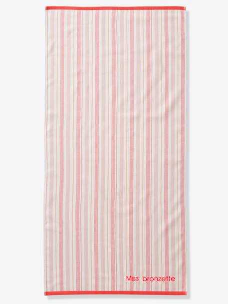 Serviette de plage / de bain fouta personnalisable rayé bleu+rayé rose 8 - vertbaudet enfant 