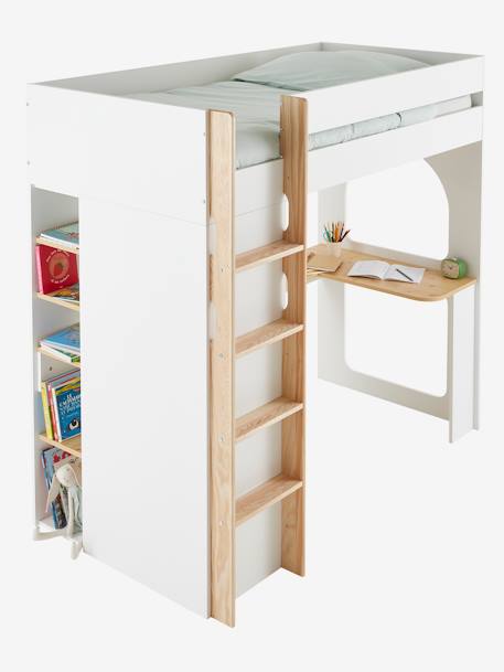 Lit mezzanine avec bureau et rangement COMBINID blanc 5 - vertbaudet enfant 