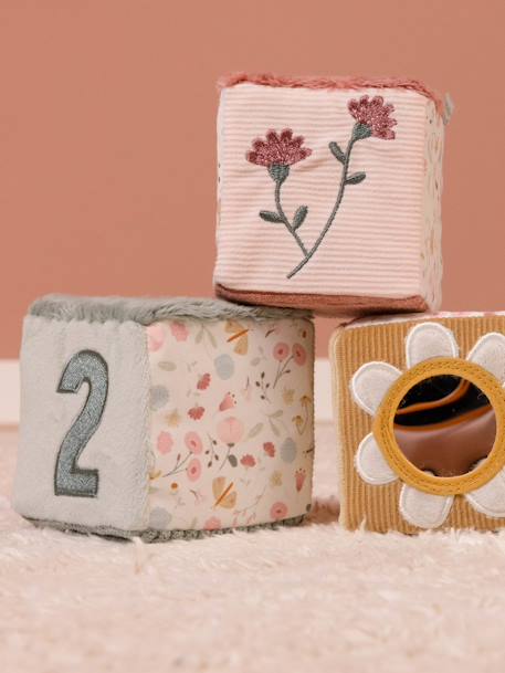 Lot de 4 cubes doux - Flowers & Butterflies - LITTLE DUTCH rose 6 - vertbaudet enfant 