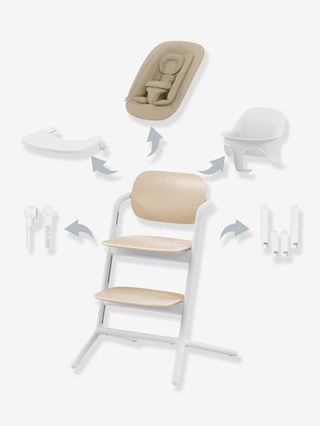 Set 4-en-1 chaise haute évolutive avec transat Cybex Lemo 2 Sand white+Stone blue+Stunning black+Suede grey 1 - vertbaudet enfant 