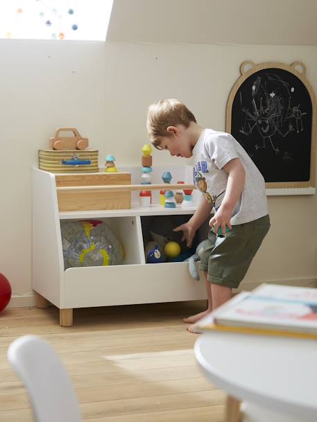 Meuble de rangement mixte étagère + bacs LIGNE PTILOU Blanc/bois 5 - vertbaudet enfant 