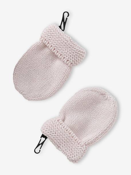 Ensemble bébé fille bonnet + snood + moufles rose pâle 4 - vertbaudet enfant 