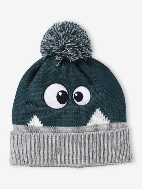 Bonnet monstre garçon vert sapin 1 - vertbaudet enfant 