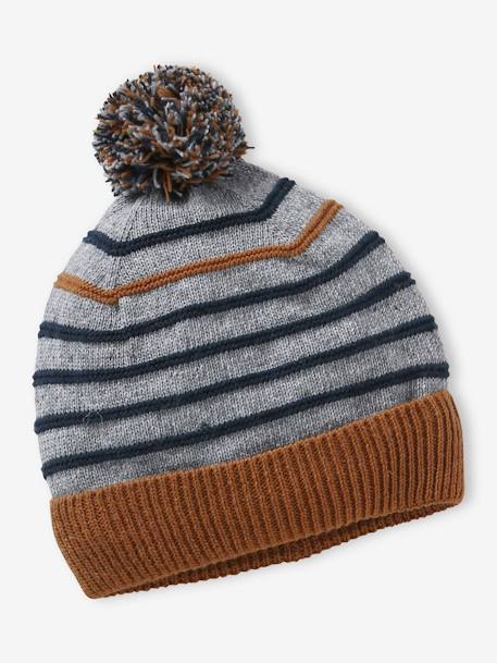 Ensemble marin bébé garçon bonnet + snood + moufles gris chiné 2 - vertbaudet enfant 