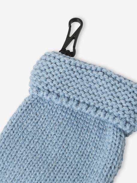 Ensemble bébé garçon bonnet + snood + moufles BASICS bleu grisé 6 - vertbaudet enfant 