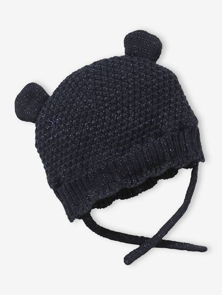 Ensemble bébé fille bonnet + snood + moufles marine 2 - vertbaudet enfant 