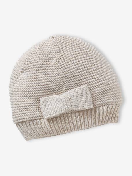 Ensemble bébé fille bonnet + snood + moufles noeuds écru 2 - vertbaudet enfant 