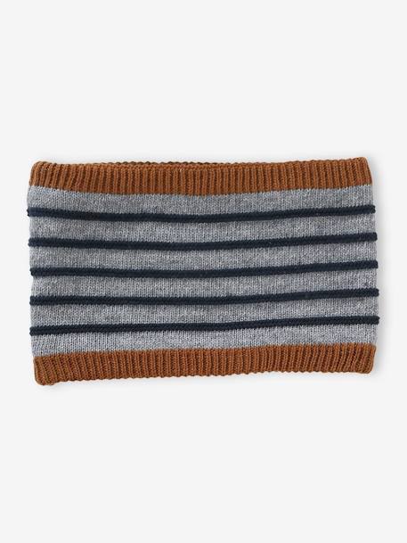 Ensemble marin bébé garçon bonnet + snood + moufles gris chiné 3 - vertbaudet enfant 