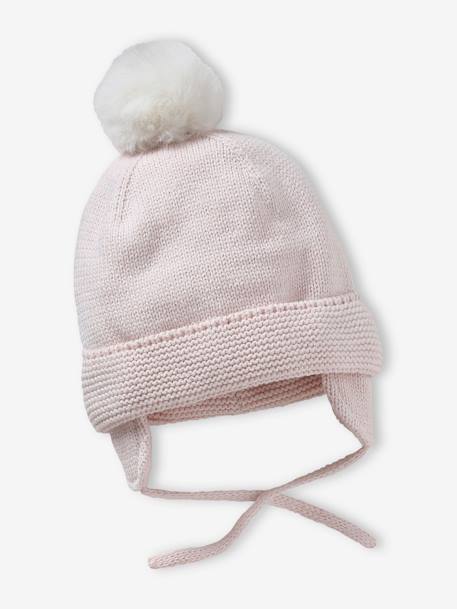 Ensemble bébé fille bonnet + snood + moufles rose pâle 2 - vertbaudet enfant 