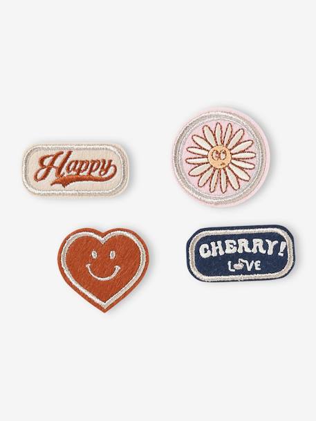 Lot de 4 badges thermocollants fille rose poudré 1 - vertbaudet enfant 