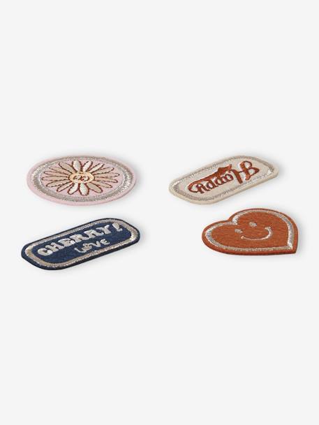 Lot de 4 badges thermocollants fille rose poudré 2 - vertbaudet enfant 