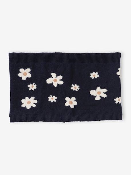 Fille-Accessoires-Snood fille avec motifs marguerites en jacquard