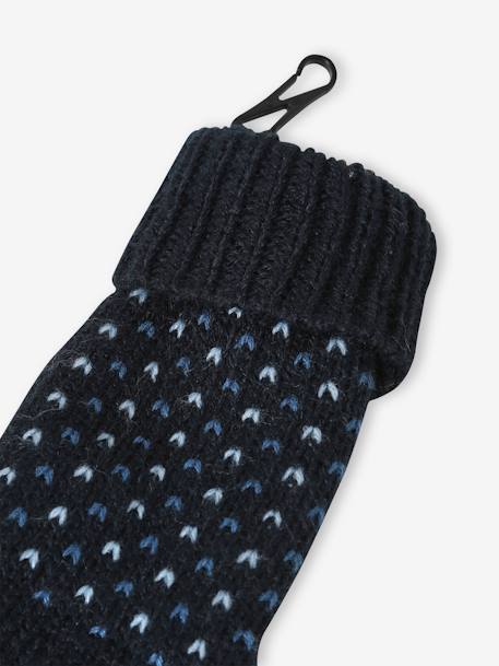 Ensemble bonnet + snood + gants ou moufles en maille jacquard tripoint garçon bleu nuit 7 - vertbaudet enfant 