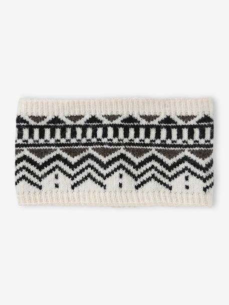 Snood en maille jacquard garçon beige 1 - vertbaudet enfant 