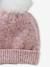 Bonnet fille pop vintage en maille mélangée rose 2 - vertbaudet enfant 