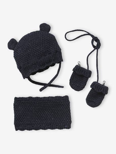 Bébé-Ensemble bébé fille bonnet + snood + moufles